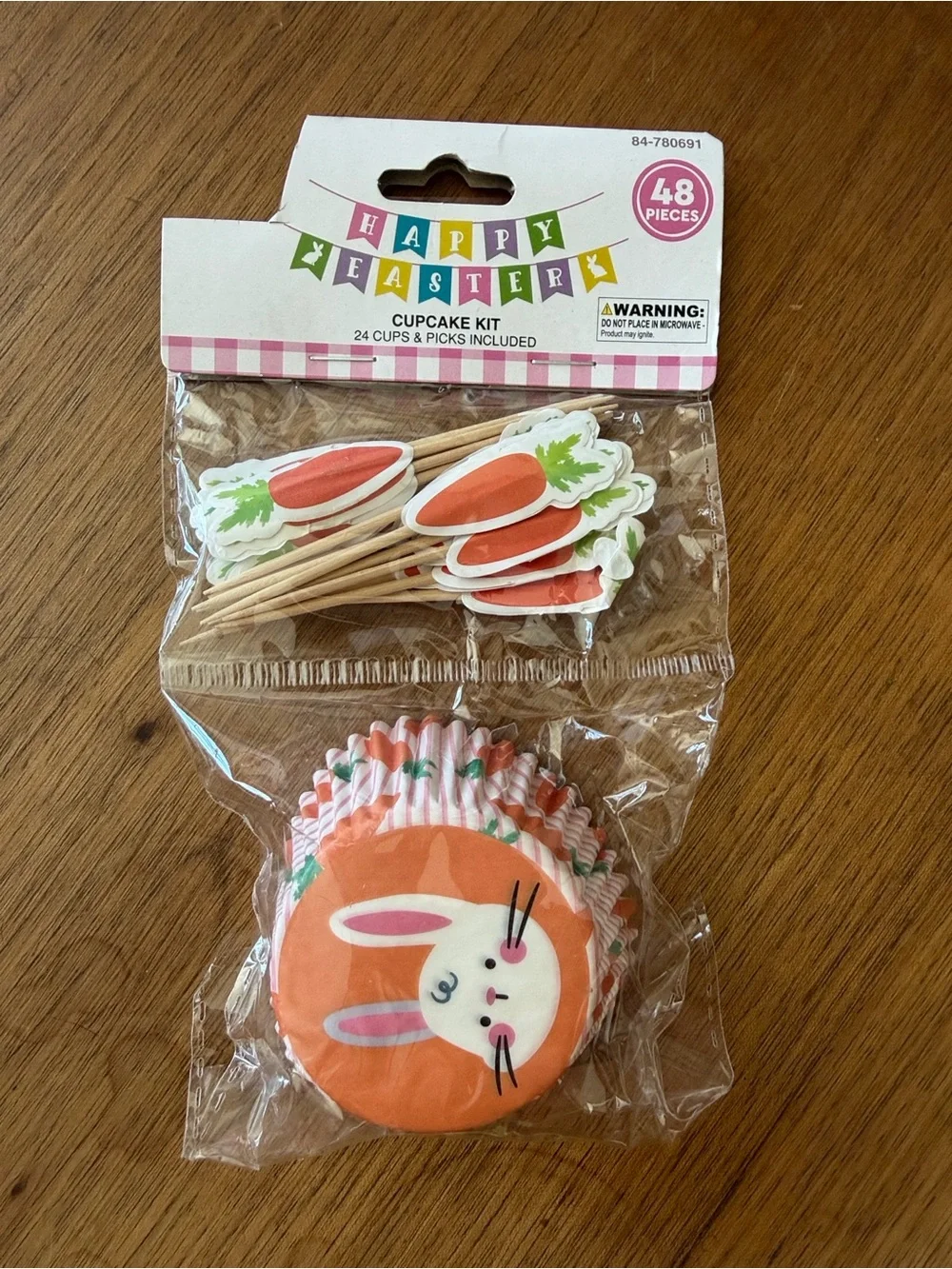 Hobby Lobby Orange Bunny Cupcake Kit with Carrot Picks